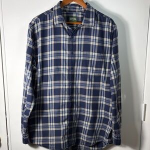 American Eagle Blue Plaid Button Down Flannel Shirt Men’s XLT Tall